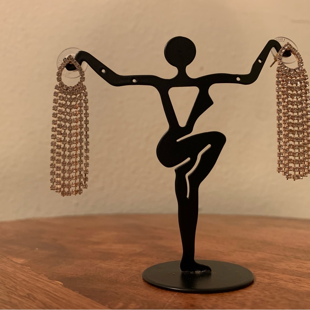 Crystal Earrings rose gold 2”